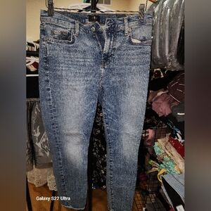 7 For All Mankind Blue Skinny Jeans Medium Wash